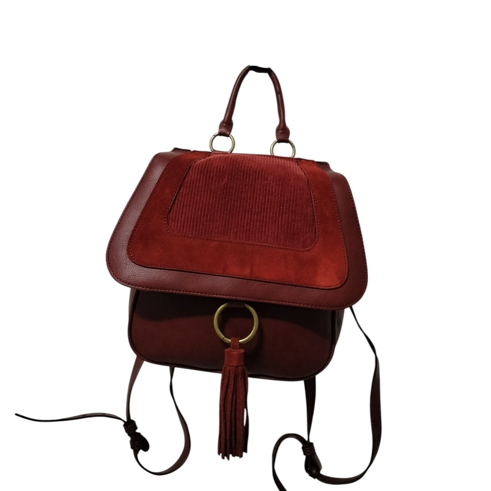 American Eagle Outfitters Burgundy and Dark Brown Backpack